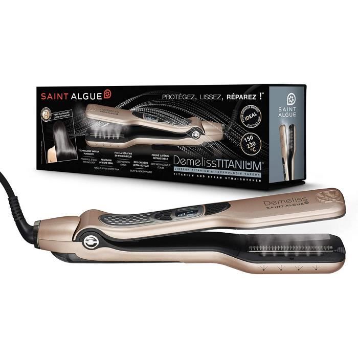 Lisseur à cheveux Demeliss Titanium Saint-Algue Straightener Demeliss Titanium Noir main image 1