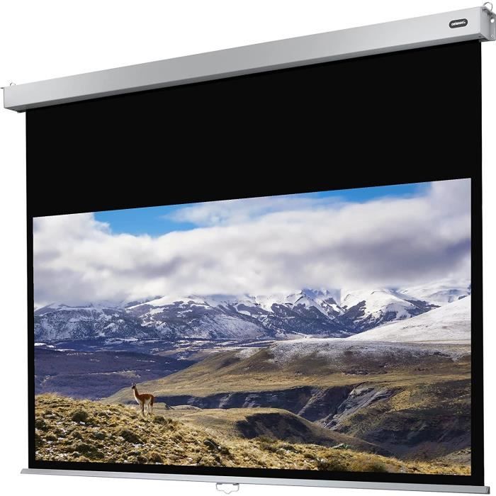 Écran De Projection Manuel 60" (4:3) – Enroulable, Fixation Mur/plafond, Verrouillage Automatique