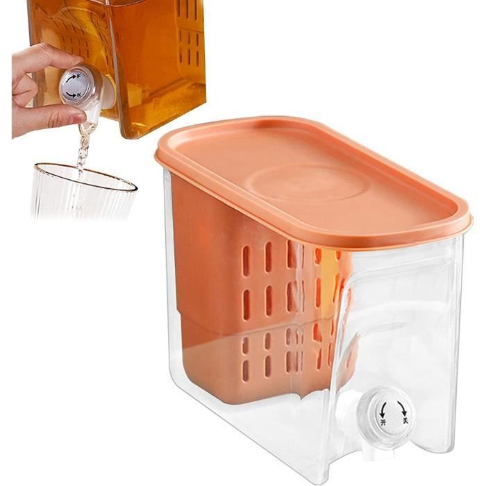 Distributeur De Boissons, Bouilloire Froide Avec Robinet Pour Réfrigérateur, 5,3 L, Carafe À Jus