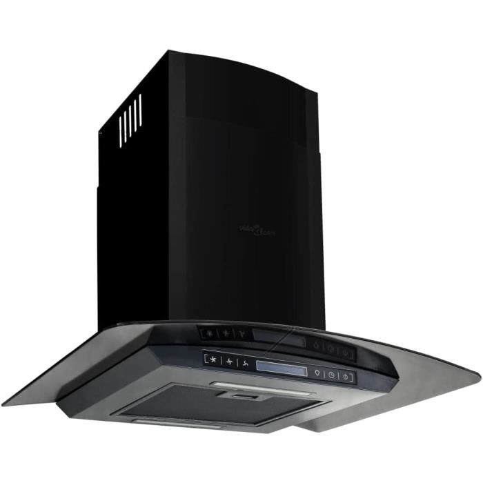 Hotte Murale Acier Inoxydable LCD 756 m³-h 60 cm Noir Aspirante Décor [473]