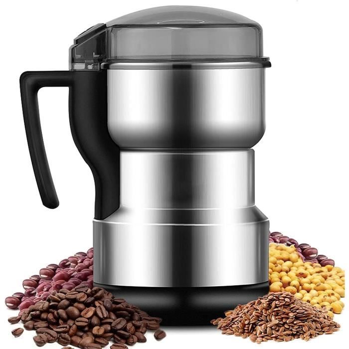 Moulin à Café électrique 300W - Lames Inox - Multifonction Pour Grains, épices, Noix - Facile à Nettoyer - 3