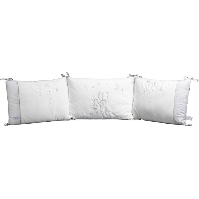 Tour de lit déhoussable - SAUTHON - Coton blanc - Pour lits 120x60cm et 140x70cm