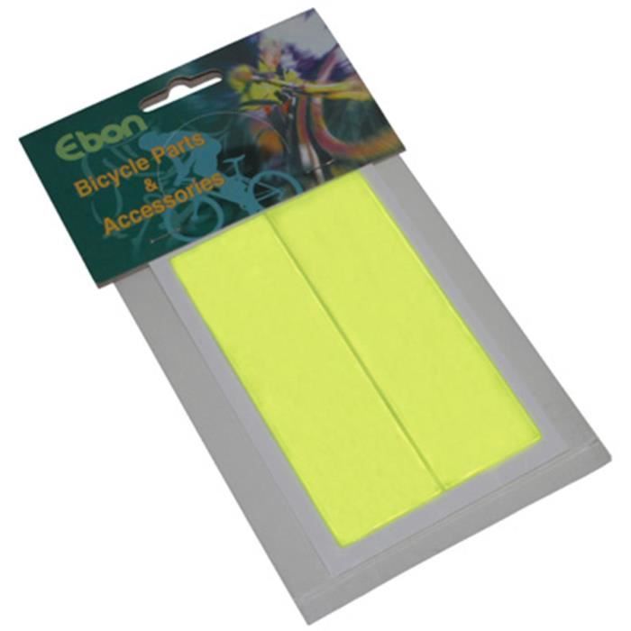 AUTOCOLLANT-STICKER REFLECHISSANT JAUNE FLUO RECTANGLE 34x108mm (KIT 2 ...