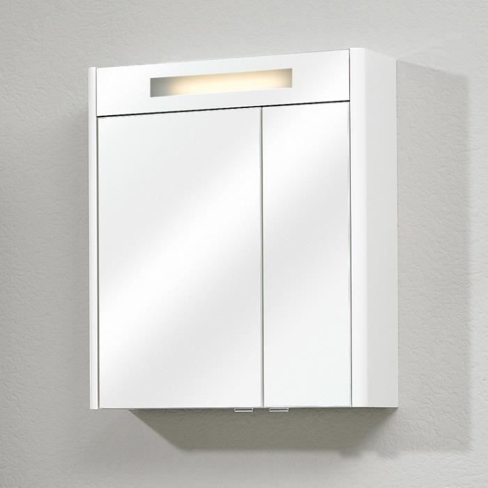 Armoire de toilette 3 portes miroir avec éclairage L90 cm NEVILLE