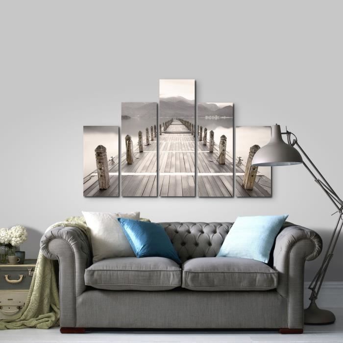 Promenade 150 x 100cm Gris, Beige - Set de toiles