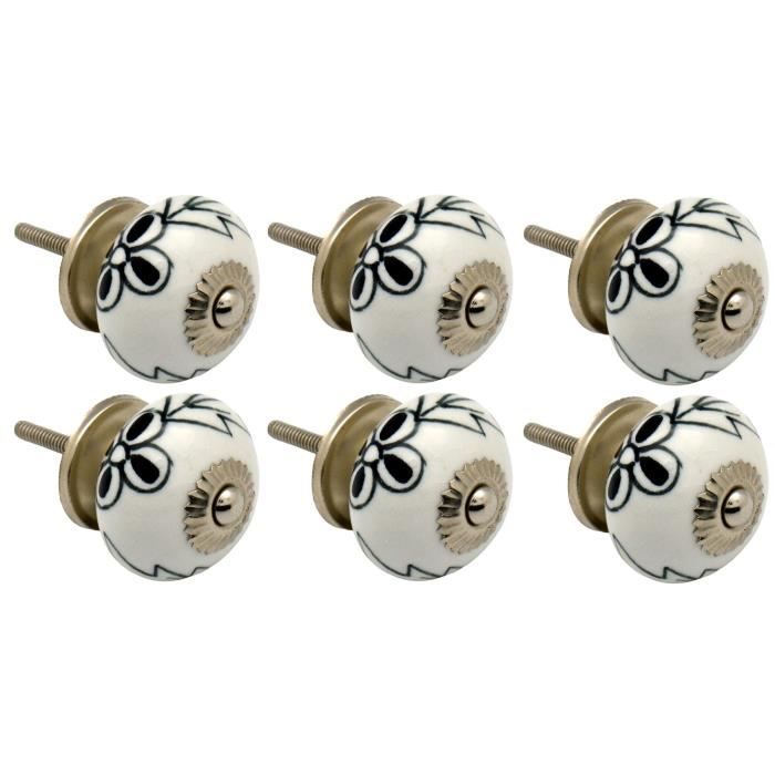 Nicola Spring Poign/ées en c/éramique Lot de 9 pour Placard//tiroir Design /à Pois