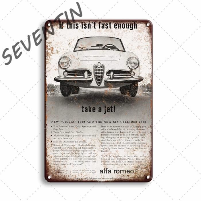Plaque en Métal Vintage Alfa Romeo