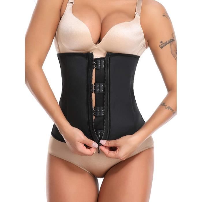 ceinture de sudation,corset minceur femme ventre,plat latex waist trainer,gaine amincissante invisible,ceinture abdominale zip,m