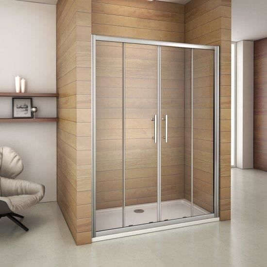 Porte De Douche Coulissante 160x185cm Paroi De Douche Verre