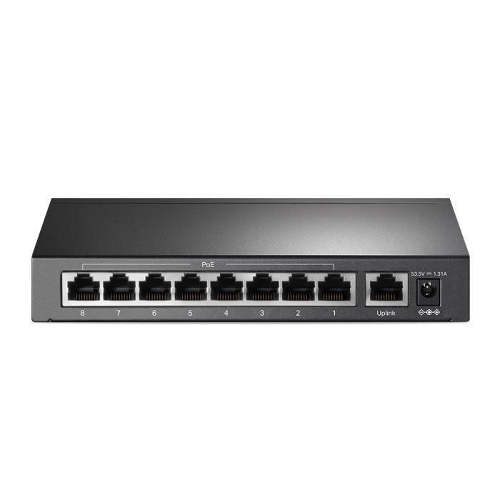 TPLINK TL-SF1009P 9-ports PoE+ Switch TL-SF1009P PoE+ Switch 8x 10/100Mbps PoE+ + 1x RJ45 10/100 Non-PoE 65W 802.3at/af Desktop