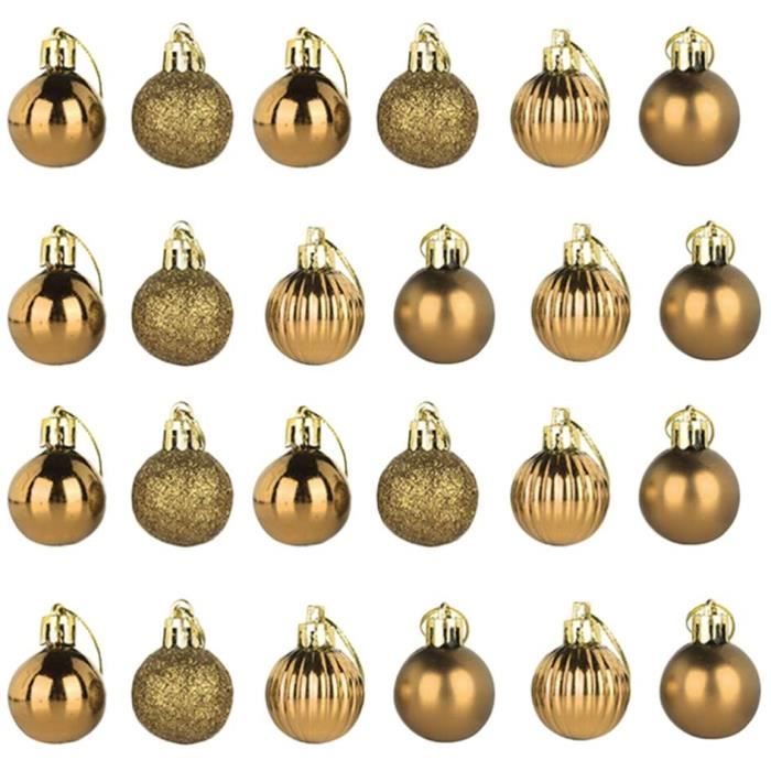 Vosarea Lot de 24 Boules décoratives en Plastique Transparent à Suspendre pour Sapin de Noël 6 x 6 cm 