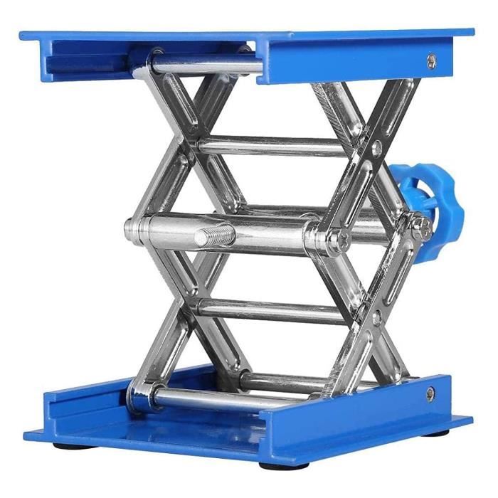 Plateforme élévatrice De Laboratoire / Table De Levage à Cric - Ajustable Manuellement Jusqu'à 90 Mm - Support Stable En Métal - 12