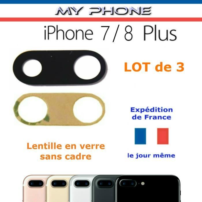 Lentille Arrière En Verre Pour IPhone 8, 8 Plus, 7, 7 Plus – Neuf, Remplacement Appareil Photo