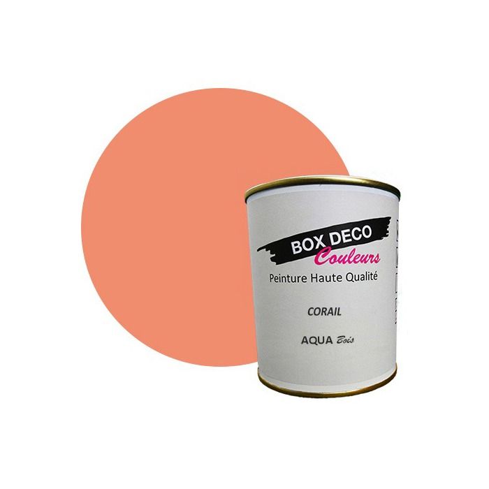 PEINTURE Teinte Rose Corail meuble bois intérieur à base d’acrylique aspect mat Aqua Bois - 750 ml - 9 m²