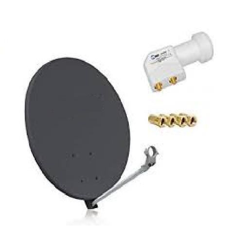 Parabole Cahors SMC 80cm Blanche + LNB Twin HDSAT 4K - Kit Satellite Neuf