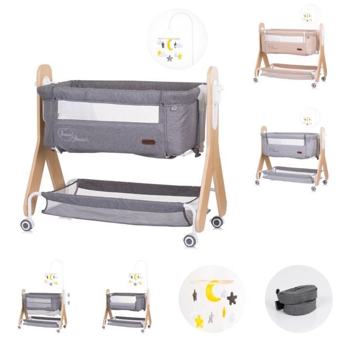 Chipolino Lit bébé Heart 2 Heart, Roulettes, Matelas, Fonction berceau ...