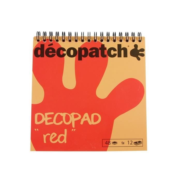 Decopatch - Bloc color Decopad 48 feuilles 15x15cm - Rouge