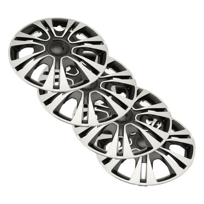 JEU ENJOLIVEURS DE Roue Pour Peugeot 208 15 Pouces 4 Piéces Noir EUR 39