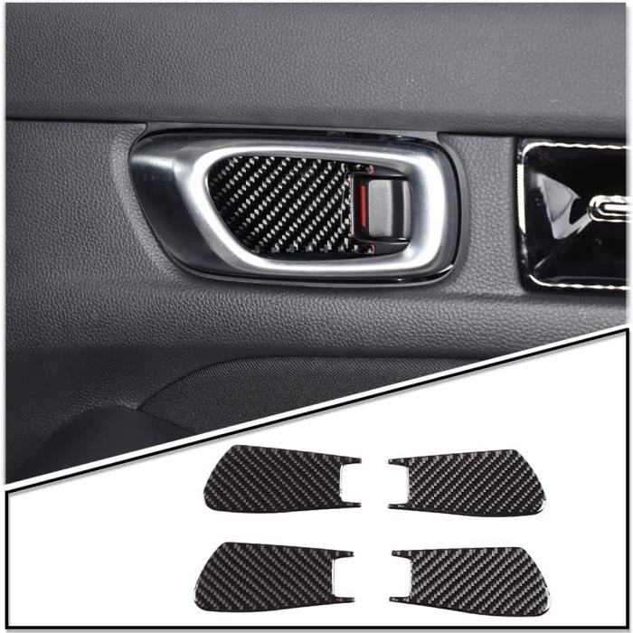 Autocollant Fibre Carbone Chromé Pour Poignées Citroën C3 2012-2016 - Lot De 4 Pièces