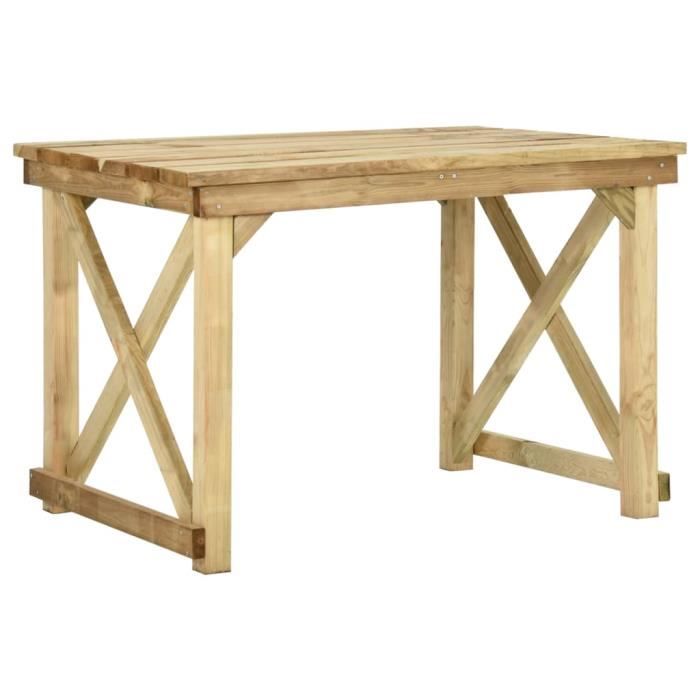 drfeify table de jardin 110x79x75 cm bois de pin imprégné 10676