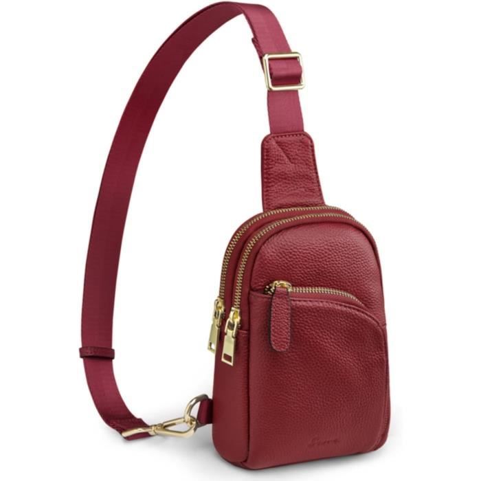 Sac Banane En Cuir Véritable SH Leder Daniela - 49x28cm, Unisexe, Pour Festival, Voyage, Quotidien
