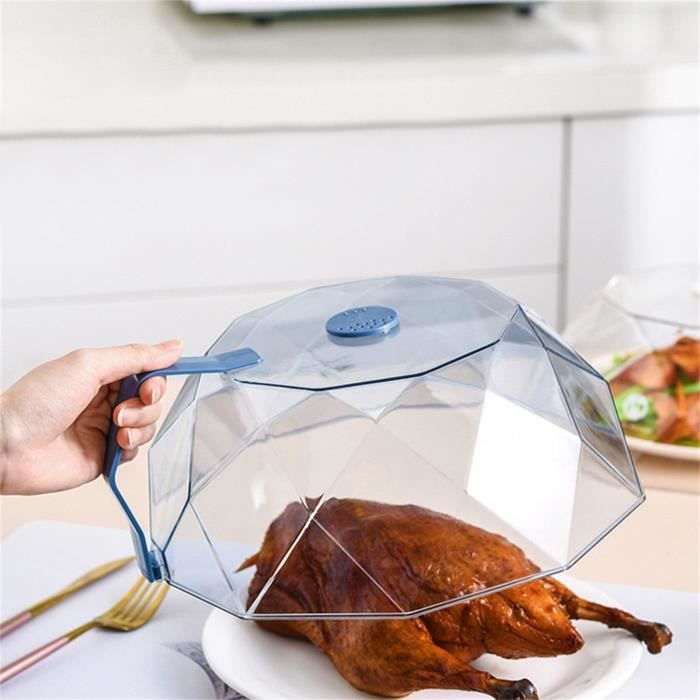 Couvercle Verre Borosilicate Micro-ondes 25 Cm - Cloche Anti-Éclaboussures Avec Poignée Ergonomique, Compatible Lave-Vaisselle, Transparent
