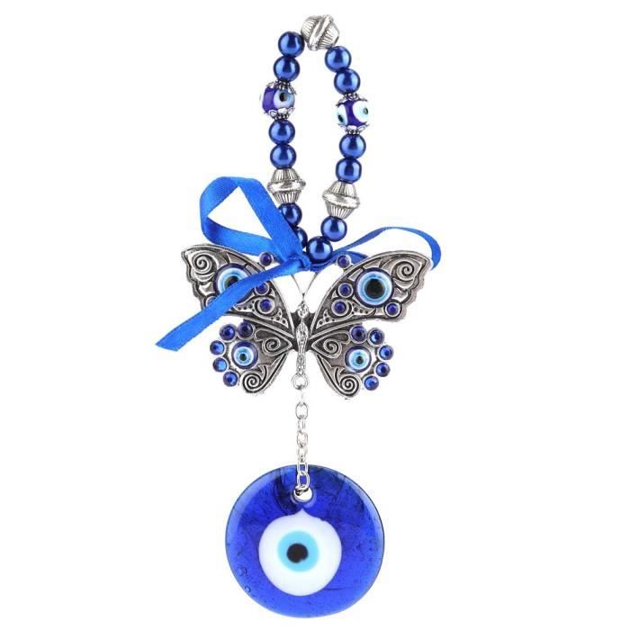 Œil Turc Bleu Cobalt 13cm - Déco Murale Protection Main Peinte - Cadeau Symbolique Avec Boîte