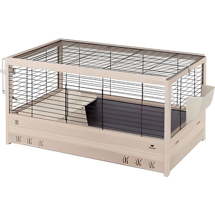 ferplast cage arena 80 pour cochons d'inde - bois de pin nordique - normes fsc -  82 x 52 x 45,5 cm