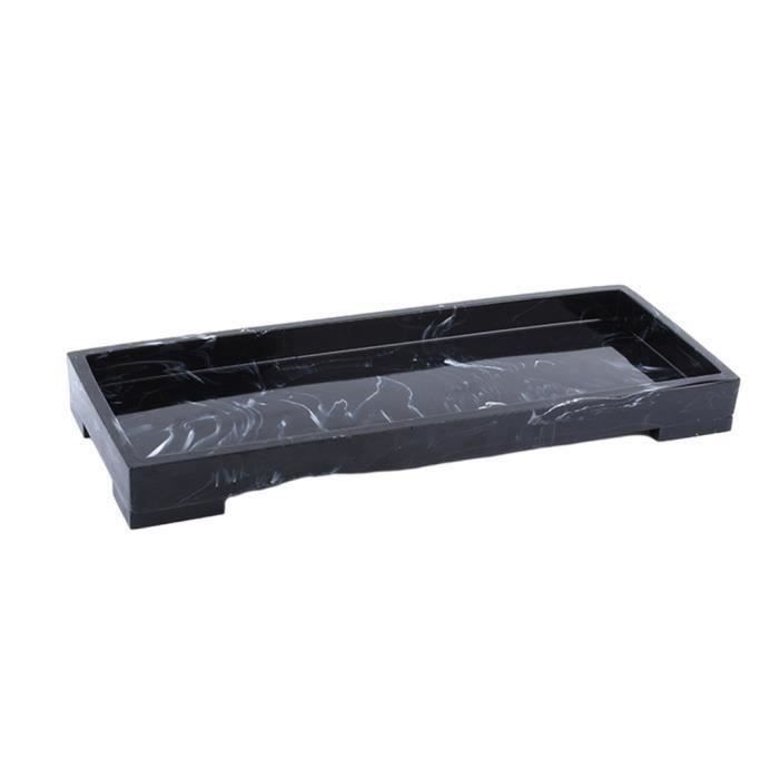 Plateau Cosmétique Noir Et Or - Rangement Coiffeuse, Verre épais, Motif Nid D'abeille, Dimensions 30x15x5 Cm