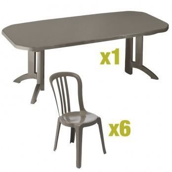 Salon De Jardin Grosfillex Vega 220 Cm Et 6 Cha Achat Vente