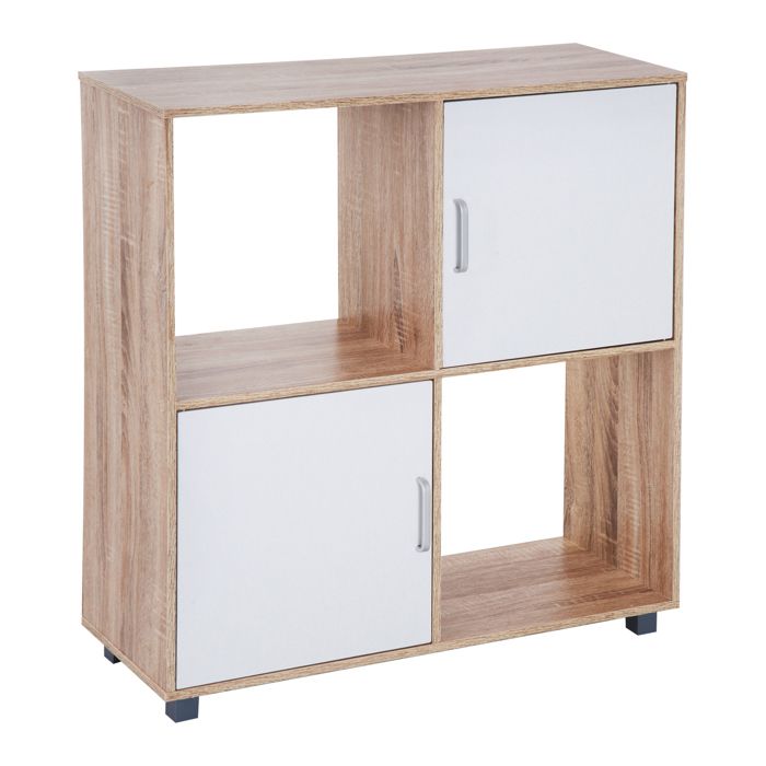 Bibliotheque Etagere Meuble De Rangement Bicolore 2 Casiers