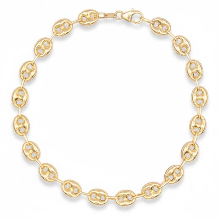 Bracelet Grain de Café - LATELIER DAZUR - Or Jaune 375/000 - Longueur 21 cm - Largeur 6 mm