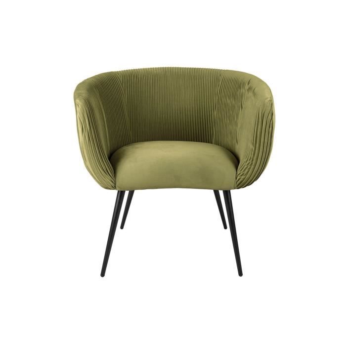 leitmotiv - fauteuil en velours majestic - vert