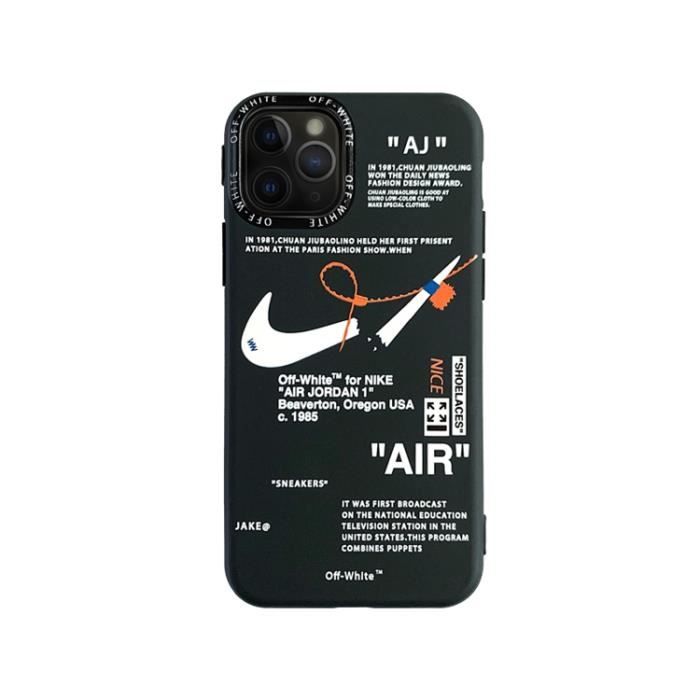 Coque iPhone 11 PRO MAX,Nike OFF White Noir Antichoc Premium Coque Compatible iPhone 11 PRO MAX