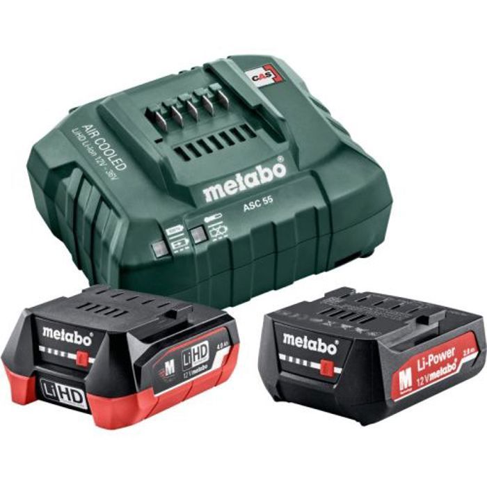 Pack énergie 12V batterie 4Ah + batterie 2Ah + chargeur - METABO - 685302000