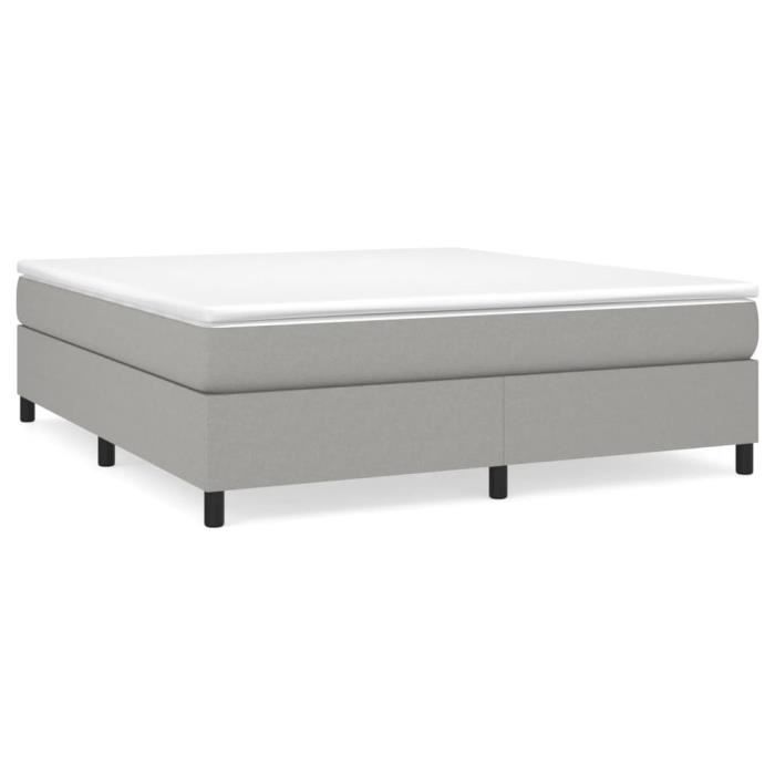 Sommier à ressorts de lit - MOTHINESSTO - Gris clair - 160x200 cm - Tissu