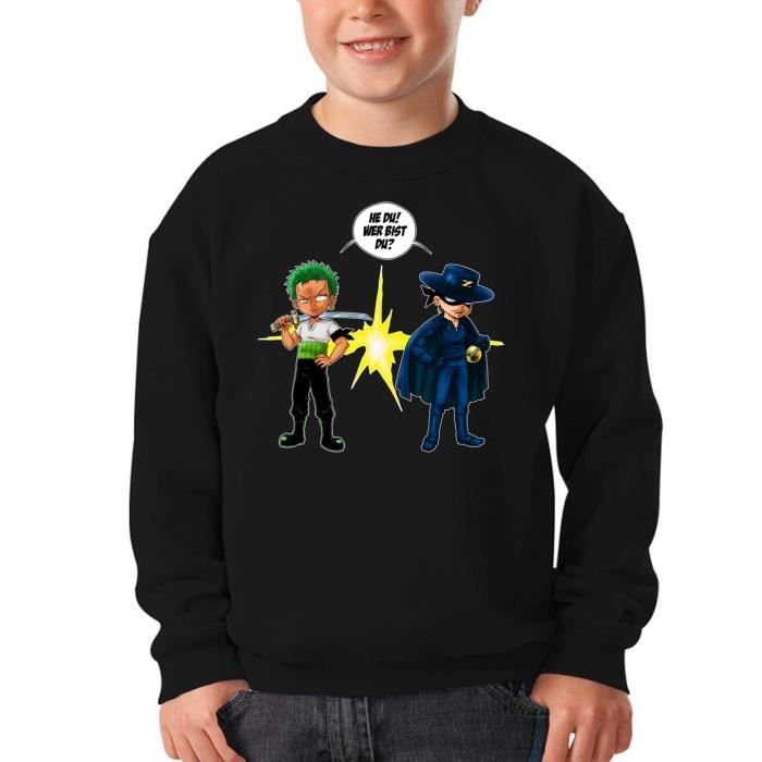 Pull Enfant Garcon Manga Parodie One Piece Traduction Allemand Pulls Enfants Haute Qualite 701 Noir Cdiscount Pret A Porter