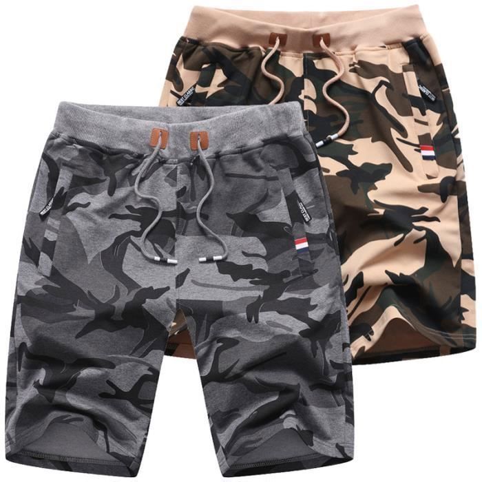 Lot de Short Homme Camouflage Short Sport Hommes Avec Cordon De
