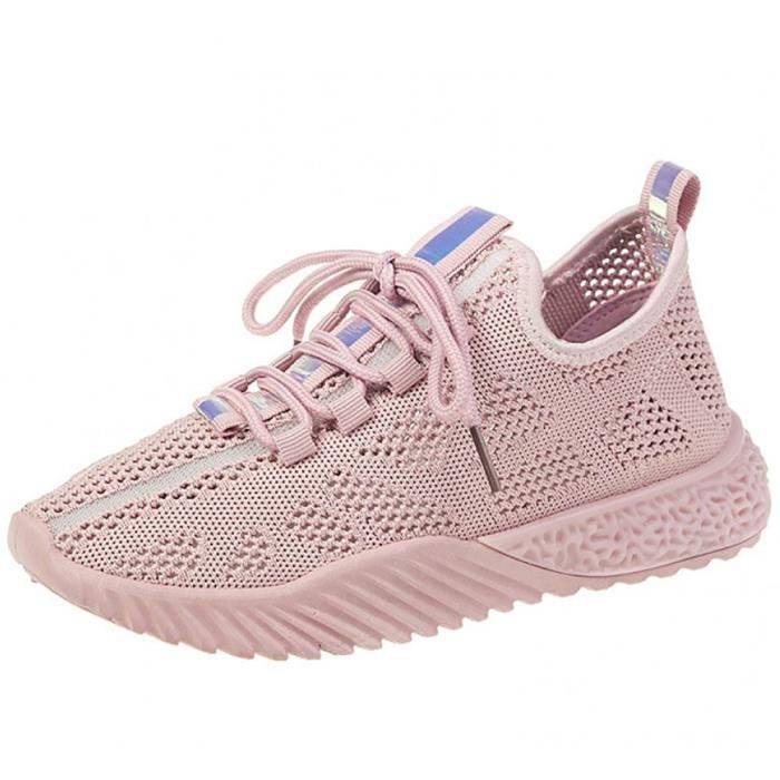 Chaussures de Running Compétition Femme Fitness LéGèRes Outdoor Casual  Tennis Pas Cher Été Chaussure Lacets Confortable Rose Rose - Cdiscount  Chaussures
