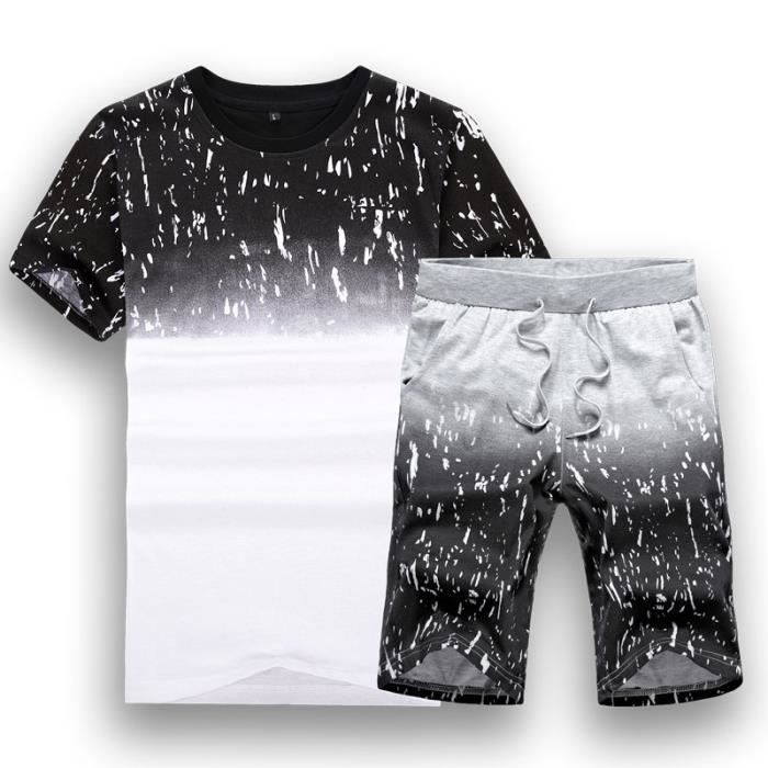 T shirt Short ensemble de vetements de sport avec imprim