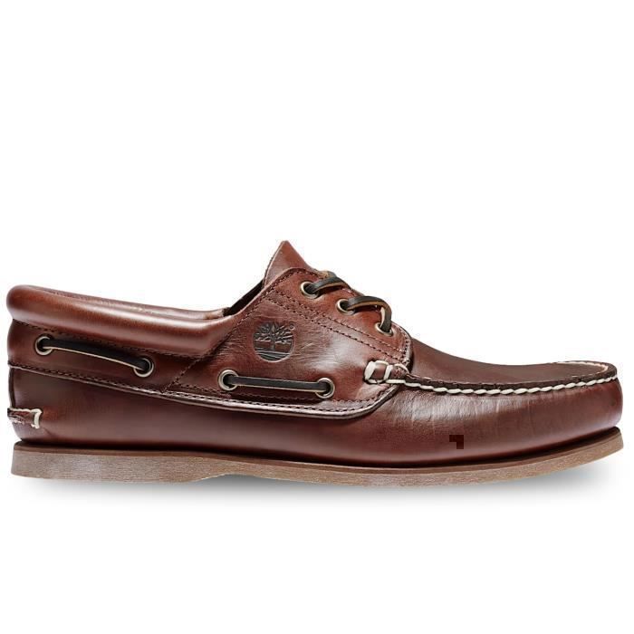 Timberland Timberland Classic Boat 3 Eye Padded Collar Chaussures Bateau pour Homme Marron TB176015214
