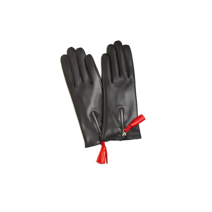 Gants d/'hiver Pour Dames Élégante Gants thermiques Noire Gant en Cuir à écran Tactile Femmes Gants en Cuir