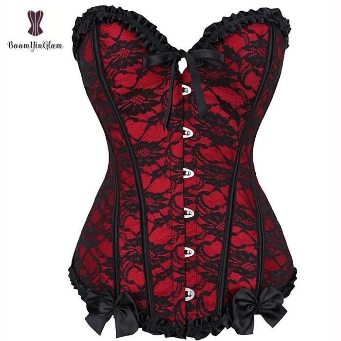 Bustier femme rouge sale