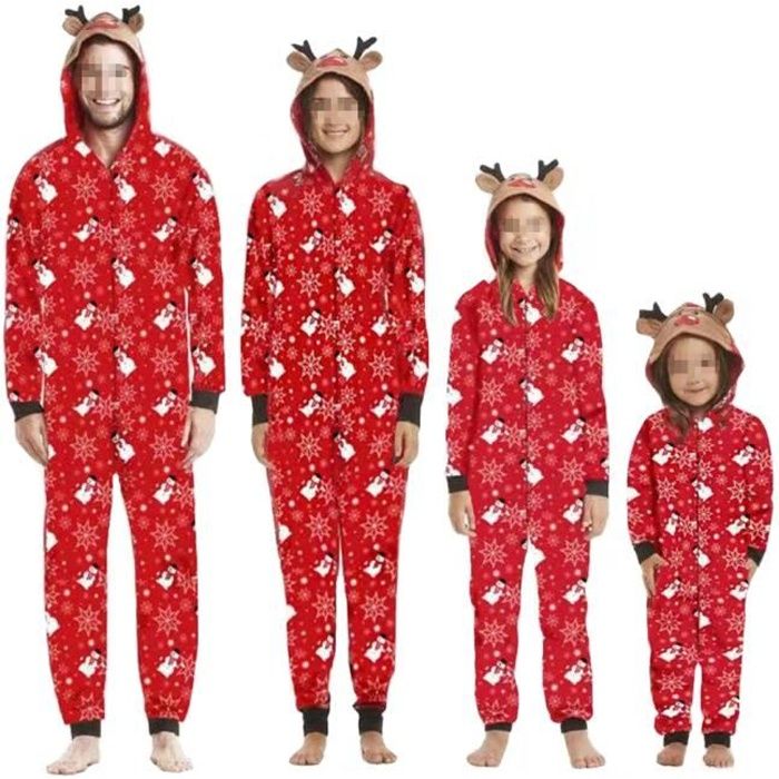 Combinaison Pyjamas Femme Noël, Barboteuse Polaire Capuche Vêtement