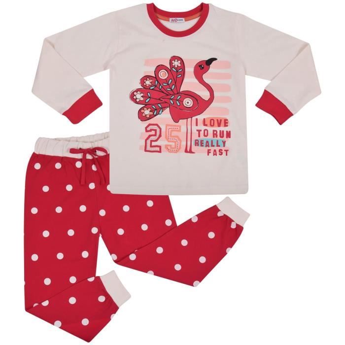 Enfants Filles Flamingo imprime Pyjama 2 Pieces Ensemble Lounge costume Top Bottom Ensemble Age 5 13 Ans