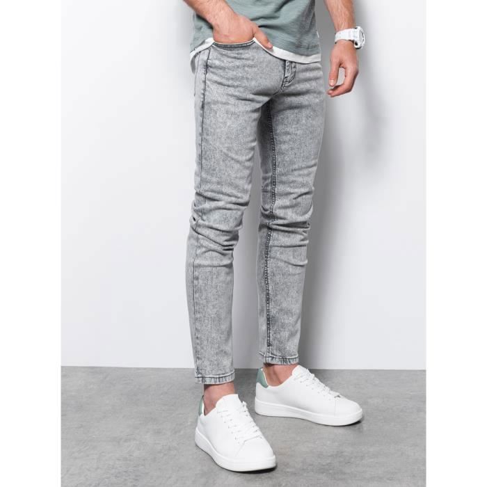 Pantalon long en jean skinny fit Ombre Pour Homme Gris Gris