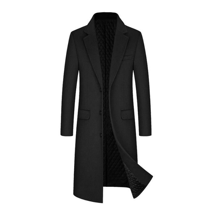Susenstone 2024 Manteau Homme Chaud d'hiver longue en Laine Trench-Coat Parka Bombers Slim Fit Business Duffle-Coats Coup-Vent Revers Overcoat Couleur Unie Susenstone 2024 Manteau Homme Chaud d'hiver longue en Laine Trench-Coat Parka Bombers Slim Fit Business Duffle-Coats Coup-Vent Revers Overcoat Couleur Unie