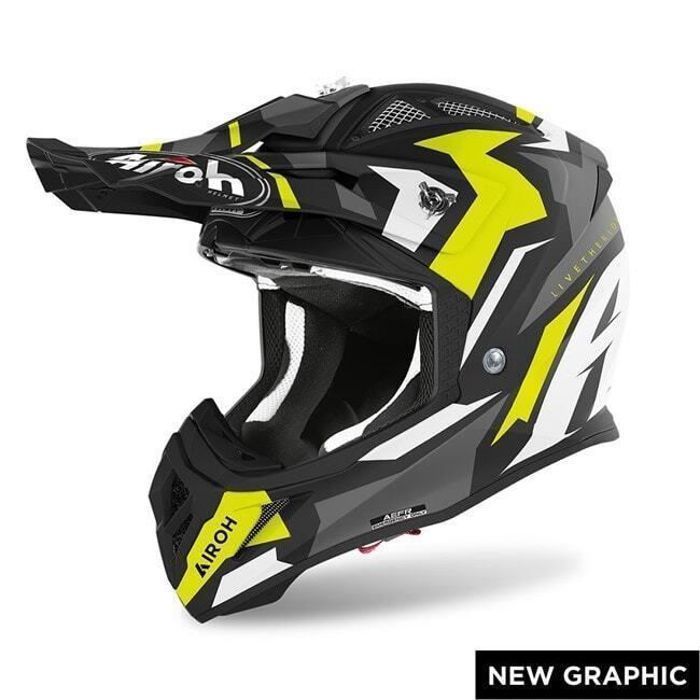 Casque moto cross Airoh Aviator ACE Swoop - yellow matt - XS ...