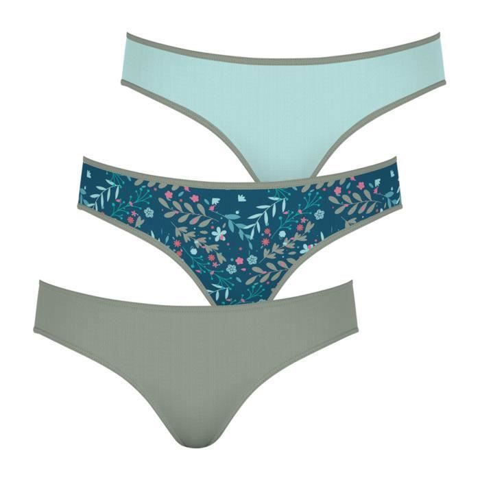 Lot De 3 Slips Fille Athena - Coton 95% Élasthanne 5% - Taille Élastique Logo - Confort Quotidien
