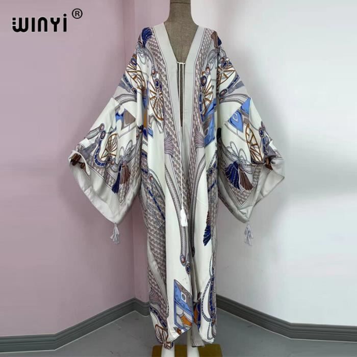 Robe De Plage Kimono Indienne Vintage En Coton - Taille Unique, Fait Main, Motif Tie-dye Jaune, Maxi Longueur 50 Pouces
